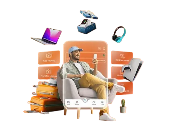 iPhone Service Centre in Malappuram. A man is shown relaxing with his phone